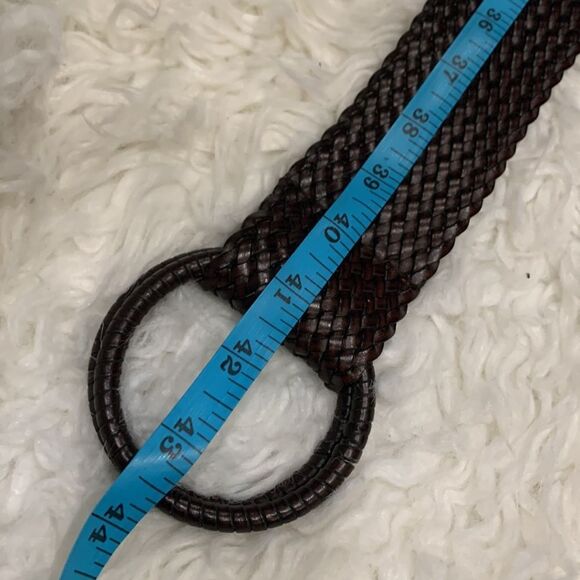 🟢3 for $20 ——-WOVEN leather adjustable wide belt 2 ring unbranded women’s - Picture 11 of 12